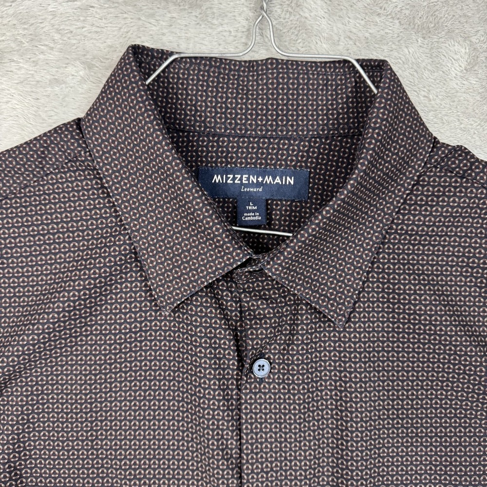 Mizzen & Main Shirt Mens Large Leeward Trim Comfort 4 Way Stretch Performance - Picture 8 of 15